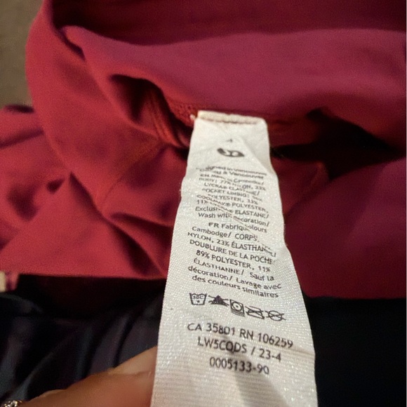 Lululemon Wunder Train High-Rise 25" leggings Deep Luxe Burgundy Women’s Size 4 - Picture 6 of 7